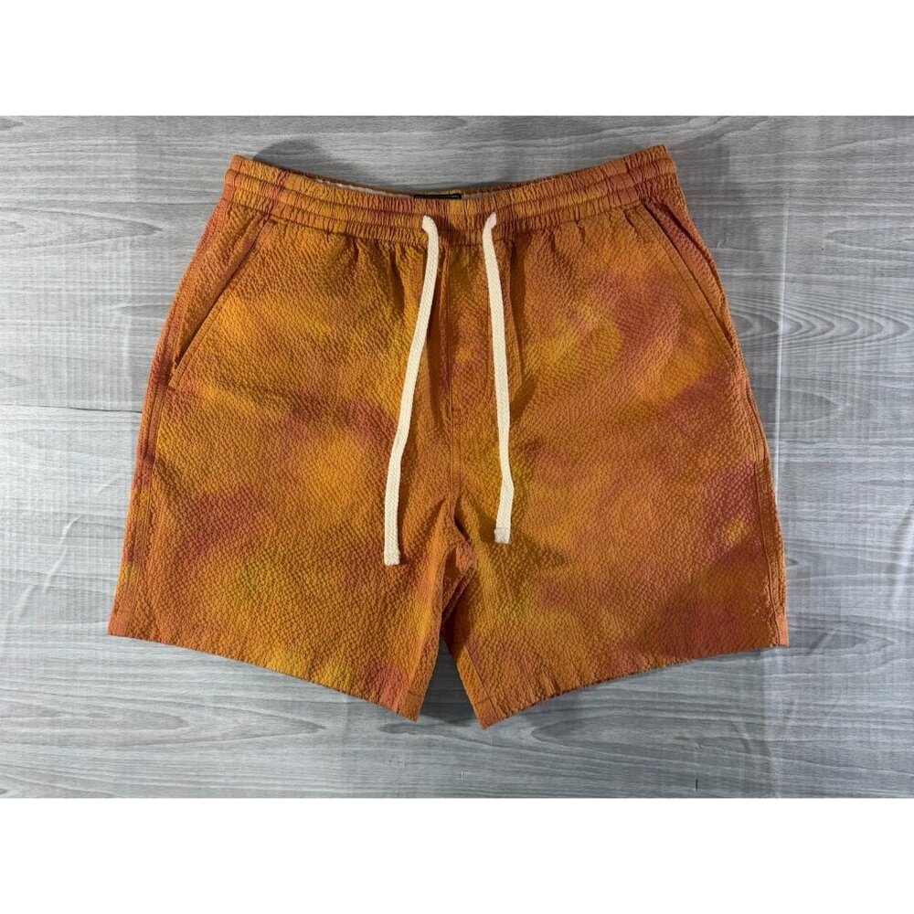 Todd Snyder Seersucker Weekend Shorts sz M color orange Tie Dye NWOT $148